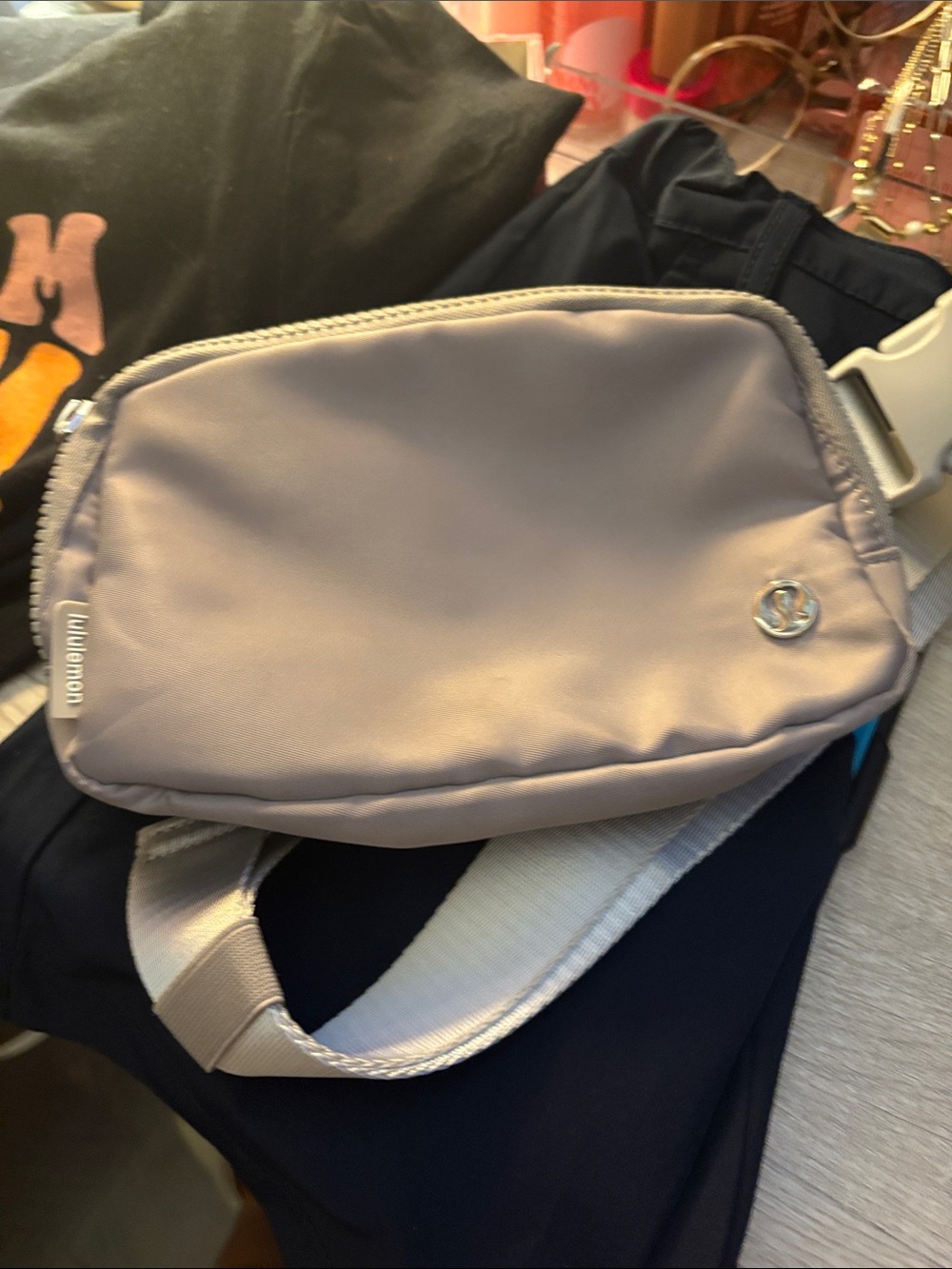 lululemon athletica Light Gray Waist/Crossbody Bag